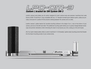 Leofoto - Leofoto LPO-OM-3 Gümüş L-Plaka (OM SYSTEM OM-3)
