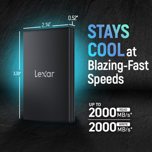 Lexar 1TB ARMOR 700 USB 3.2 Gen 2x2 Taşınabilir SSD (Siyah)