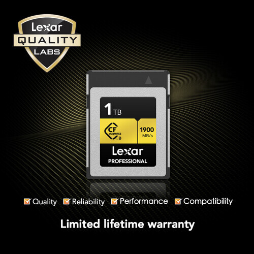 Lexar 1TB Profesyonel CFexpress Type B Hafıza Kartı (Gold Serisi