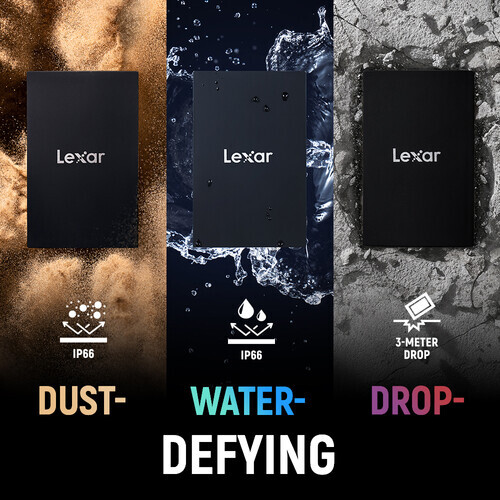 Lexar 4TB ARMOR 700 USB 3.2 Gen 2x2 Taşınabilir SSD (Siyah)