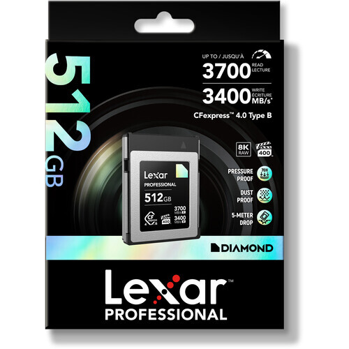 Lexar 512GB Professional CFexpress 4.0 Type B Hafıza Kart (Diamond Serisi)