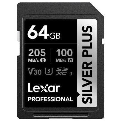Lexar 64GB Profesyonel Silver Plus UHS-I SD Hafıza Kartı