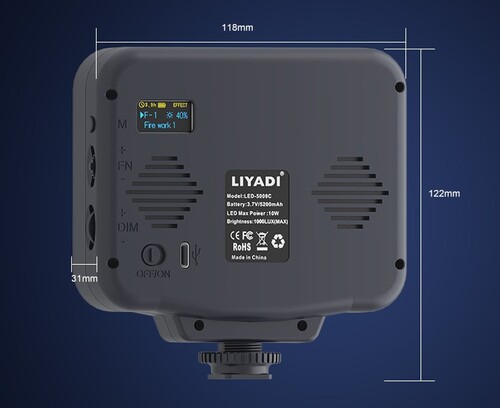 Liyadi 5009C Kamera Üstü LED RGB Video Işığı