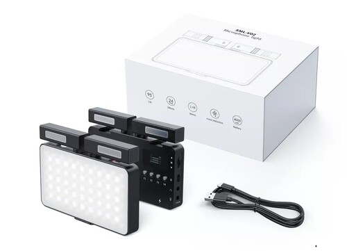Mamen SML-V02 Çift Mikrofonlu RGB LED Video ve Fotoğraf Efekt Işığı