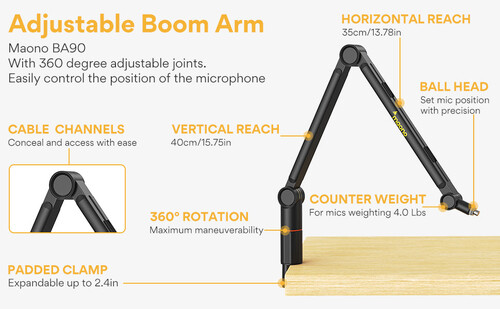 Maono BA90 Boom Arm Mikrofon Standı