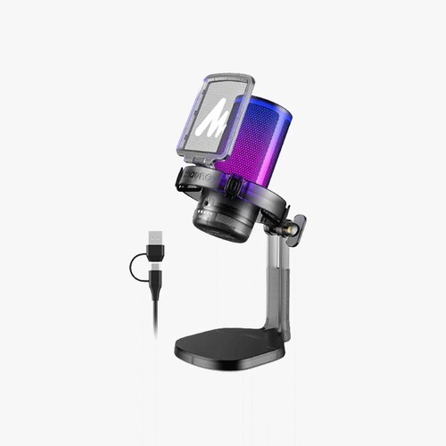 Maono DGM20 GamerWave Condenser USB Gaming RGB Mikrofon (Siyah)
