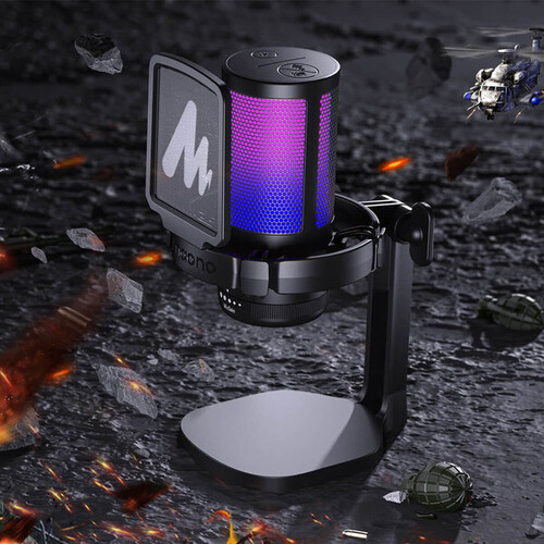 Maono DGM20 GamerWave Condenser USB Gaming RGB Mikrofon (Siyah)