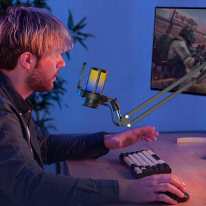 Maono DGM20 GamerWave Condenser USB Gaming RGB Mikrofon (Siyah) - Thumbnail