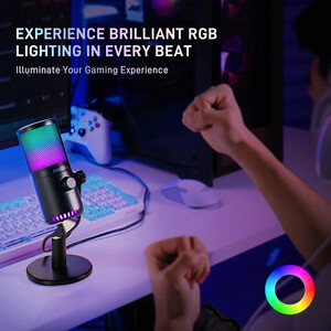 Maono DM30RGB USB Gaming Mikrofon (Beyaz) - Thumbnail