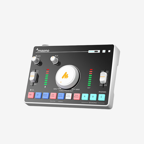 Maono Maonocaster AMC2 NEO Podcast ve Canlı Yayın için Ses Kartı (Beyaz)