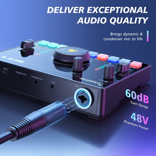 Maono Maonocaster AMC2 NEO Podcast ve Canlı Yayın için Ses Kartı (Beyaz)