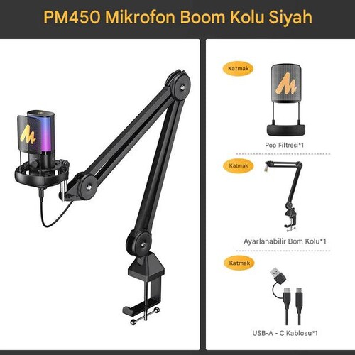Maono PM450S USB Condenser Podcast Mikrofon Seti