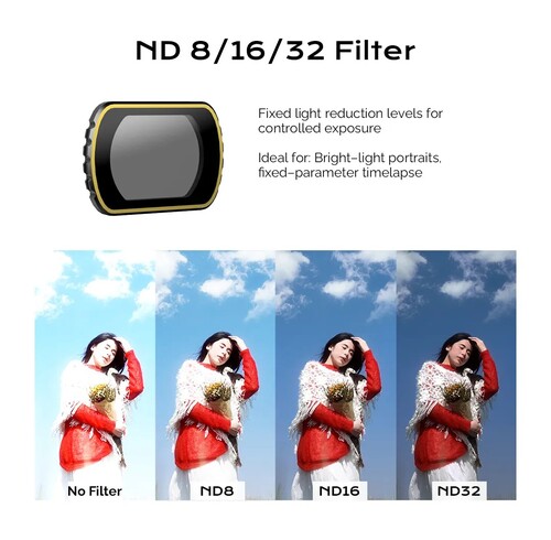 Movmax DJI Pocket 3 İçin ND 8/16/32 Filtre Seti