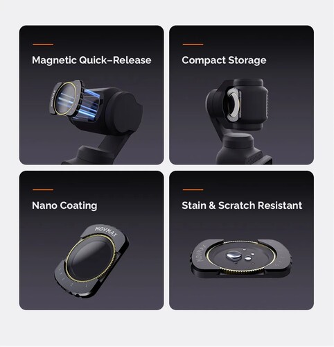 Movmax DJI Pocket 3 İçin ND 8/16/32 Filtre Seti