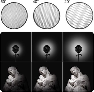 NEEWER 7 İnç Reflektör ve 20°/40°/60° Petek Izgara Seti - Thumbnail
