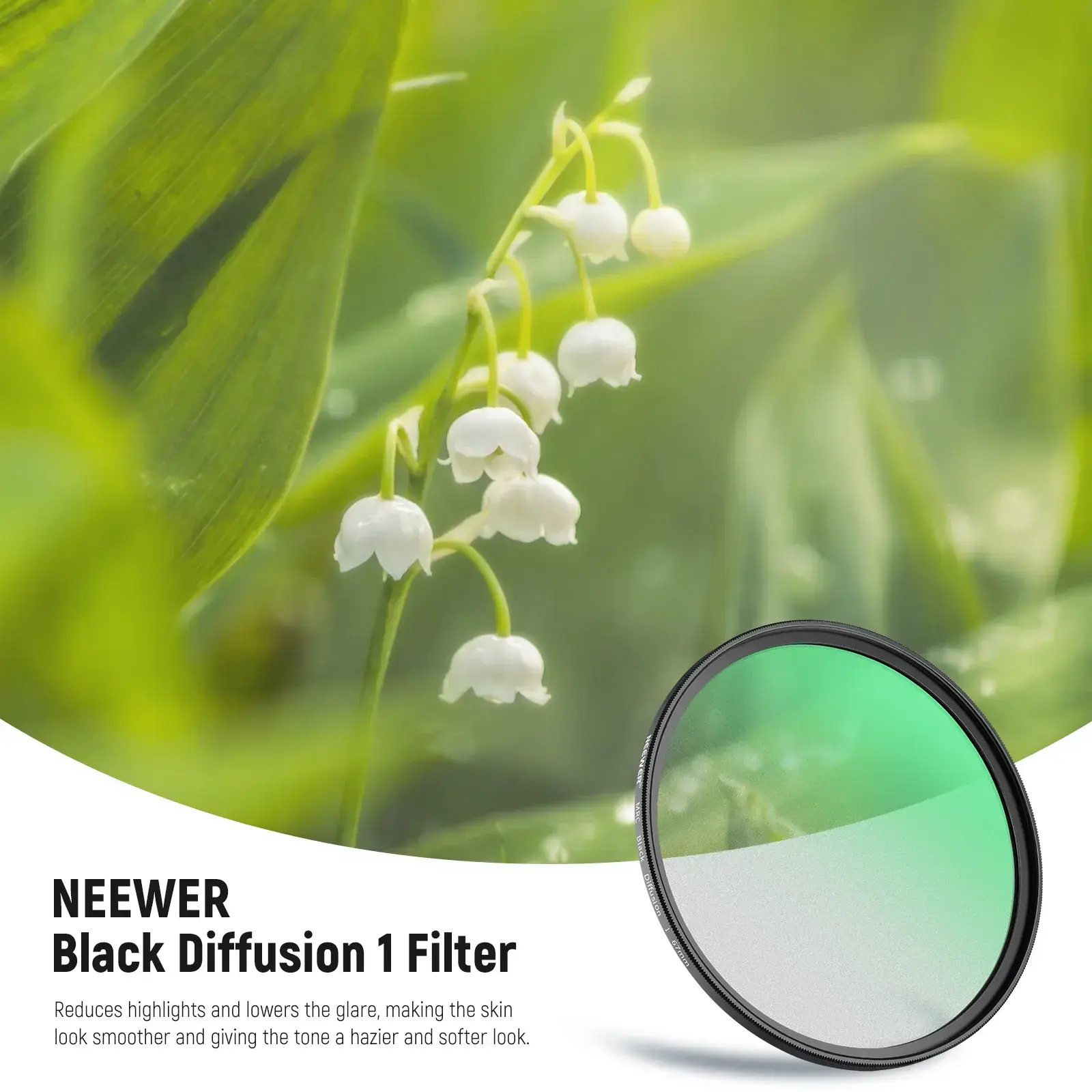 Neewer 82mm 1/1 Black Diffusion Sinematik Efekt Filtresi - Thumbnail
