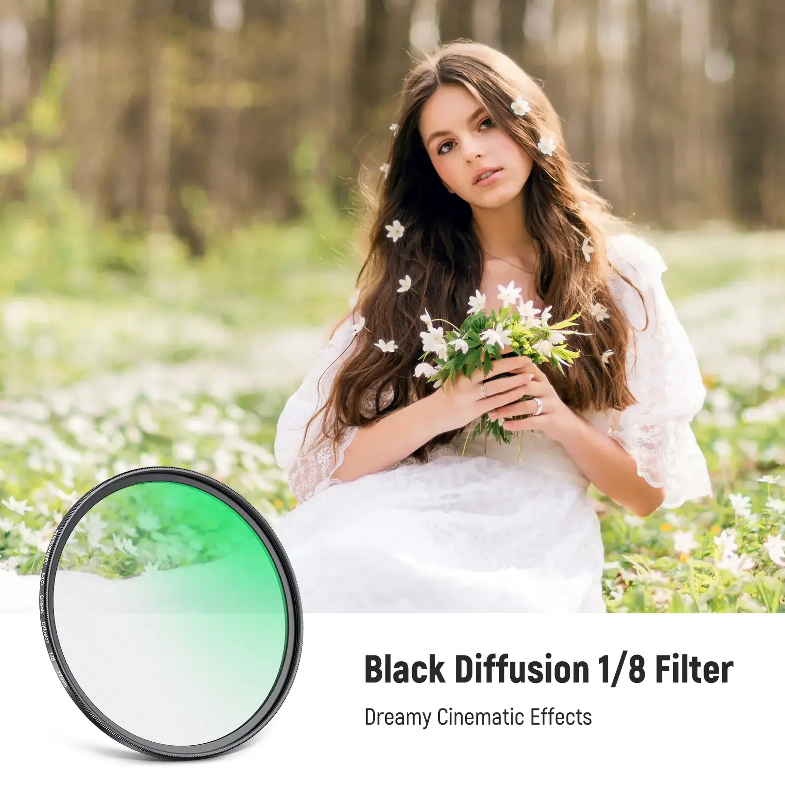 Neewer 82mm 1/4 Black Diffusion Sinematik Efekt Filtresi - Thumbnail