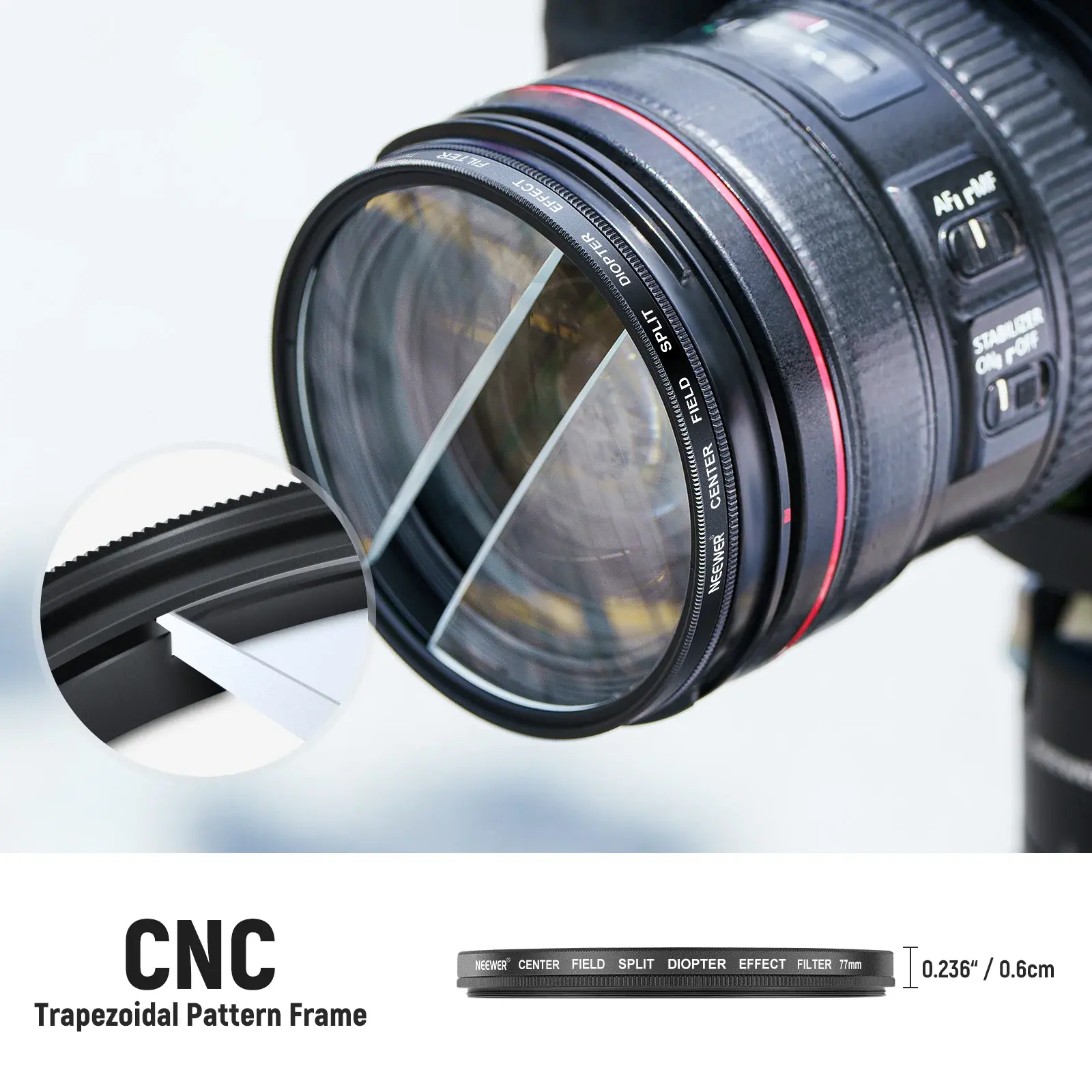Neewer 82mm Center Field Split Diopter Effect Filter Sinematik Özel Efekt Filtresi