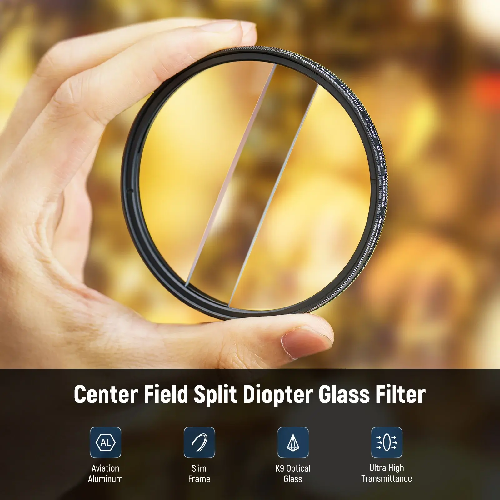 Neewer 82mm Center Field Split Diopter Effect Filter Sinematik Özel Efekt Filtresi - Thumbnail