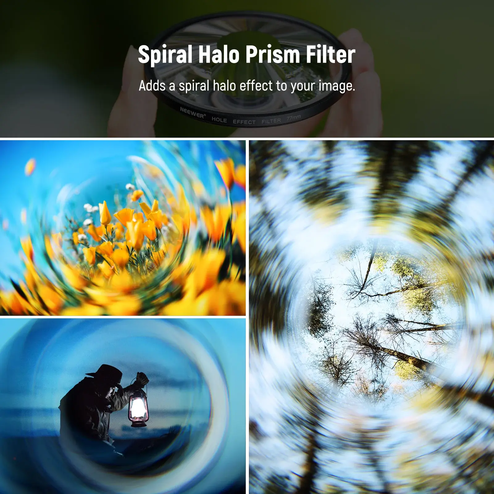 Neewer 82mm Spiral Halo Camera Lens Filter Sinematik Özel Efekt Filtresi
