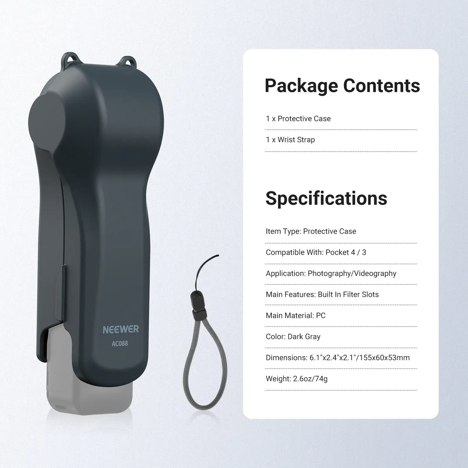 Neewer AC088 Koruma Kılıfı (DJI Osmo Pocket 4 / 3 Uyumlu) - Thumbnail
