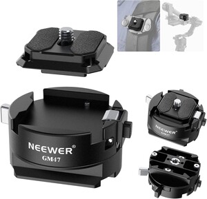 Neewer - NEEWER GM47 Kamera Quick Release Plate Kiti (Ronin RS & PD Capture Uyumlu, Otomatik Kilit)
