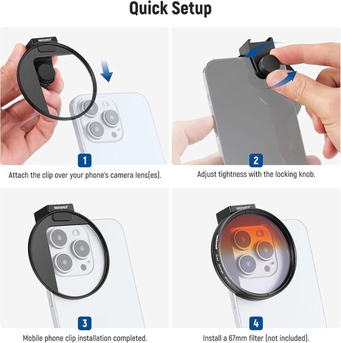 NEEWER LA006 67mm Telefon Filtre Yuvası Klipsi