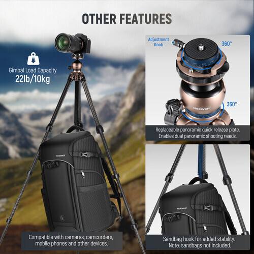 Neewer LiteTrip LT35 Karbon Fiber Tripod