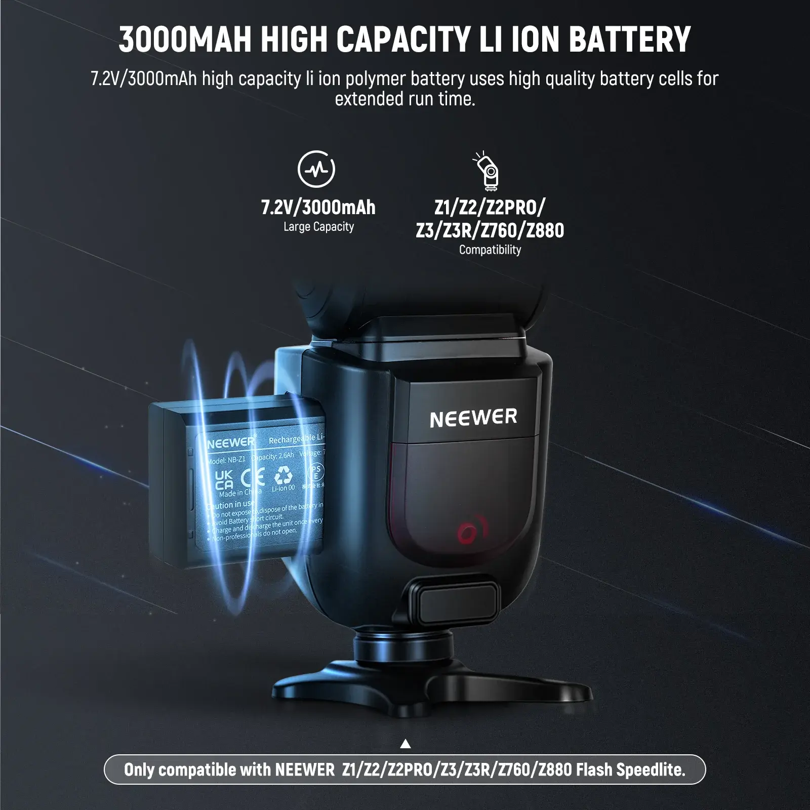 NEEWER NB-Z1 Pro 7.2V 3000mAh Li-ion Yedek Batarya