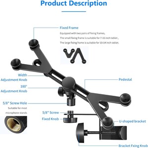 NEEWER NW-105-1 Ayarlanabilir Tablet Tutucu (7-14 İnç) - Thumbnail