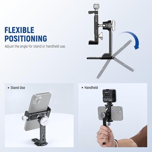 Neewer - NEEWER PA002 Alüminyum Alaşımlı Döndürülebilir Akıllı Telefon Tripod Adaptörü (1)