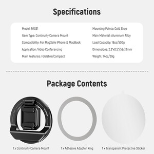 NEEWER PA031 Laptop MagsafeTutucu & Coldshoe Mount - Thumbnail