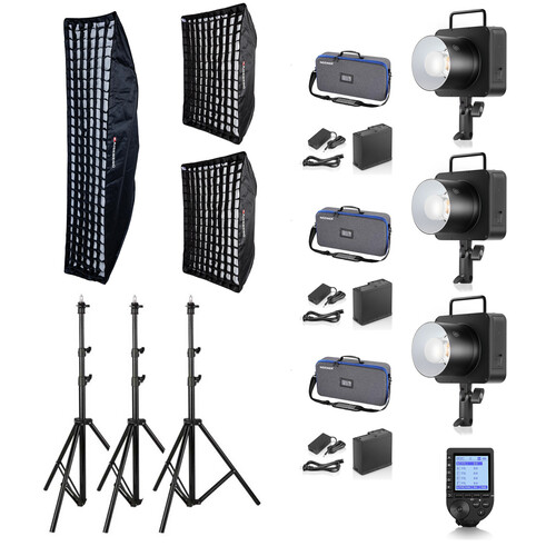 Neewer Q4 400Ws 2.4G TTL Üçlü Paraflaş Seti