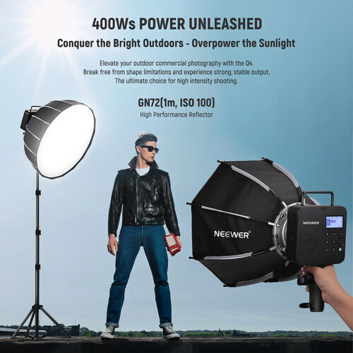 Neewer Q4 400Ws 2.4G TTL Üçlü Paraflaş Seti