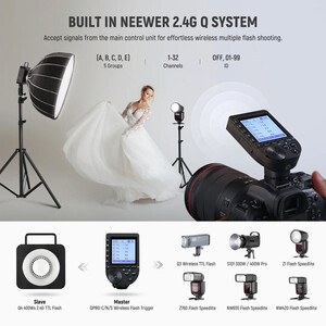 Neewer Q4 400Ws 2.4G TTL Üçlü Paraflaş Seti - Thumbnail