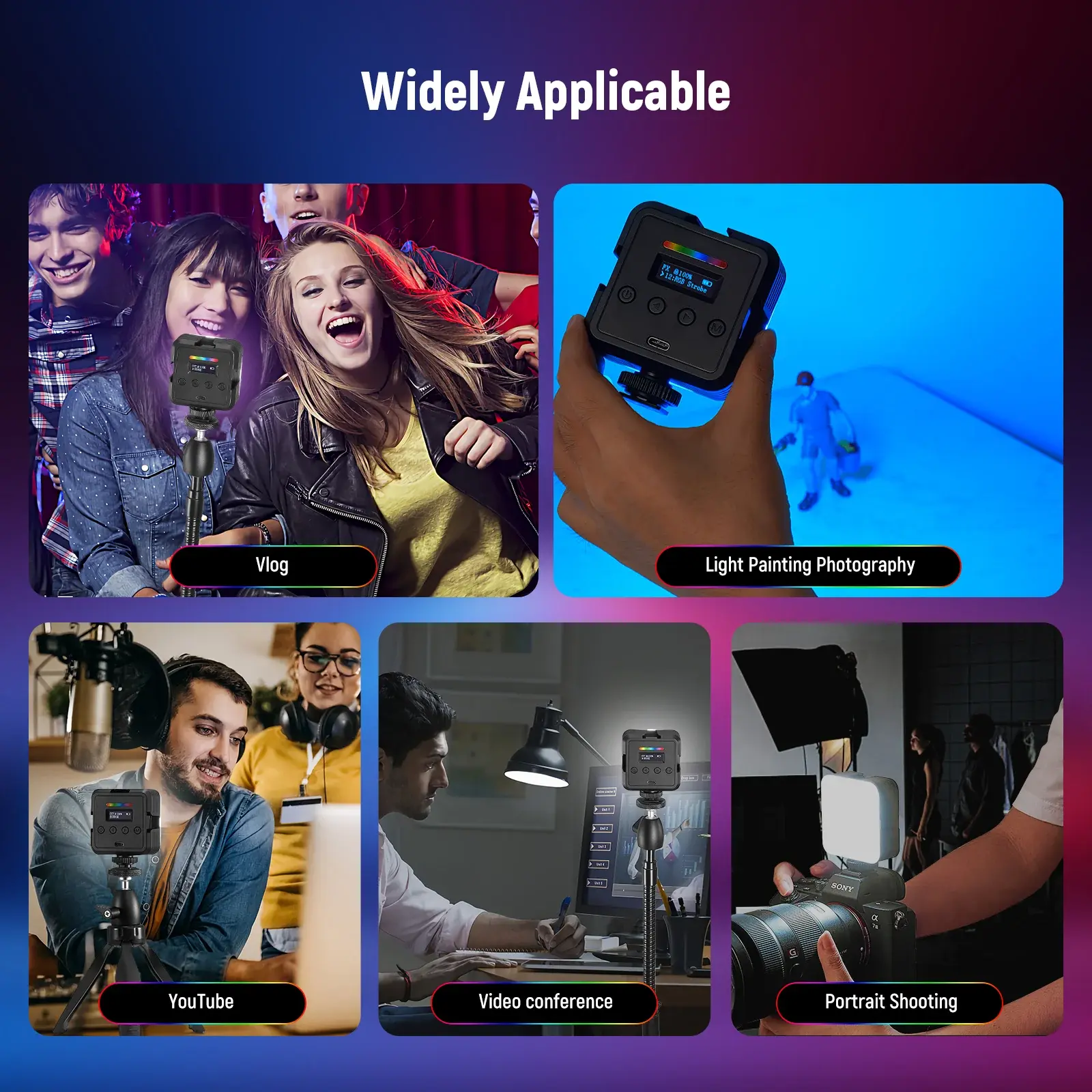 NEEWER RGB61 RGB Mini Mobil Video Işığı - Thumbnail