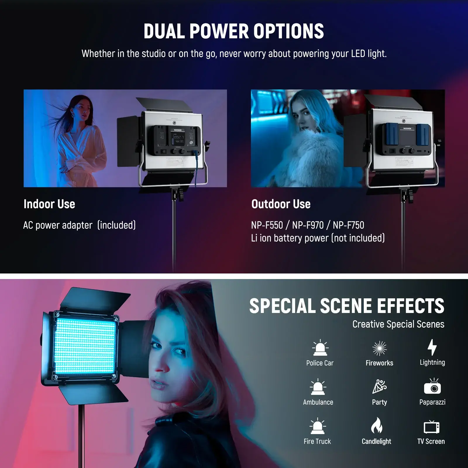 Neewer - Neewer RGB660 Pro RGB LED Video Işık Seti (2'li İkili Set) (1)