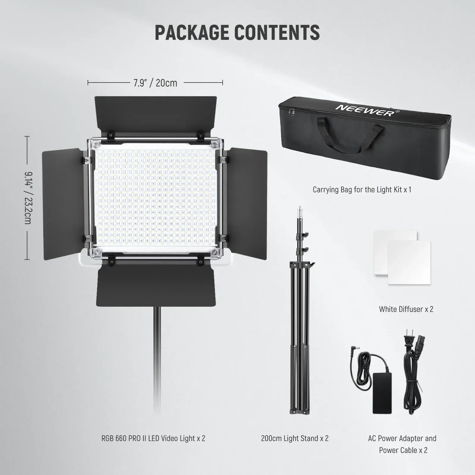 Neewer RGB660 Pro RGB LED Video Işık Seti (2'li İkili Set)