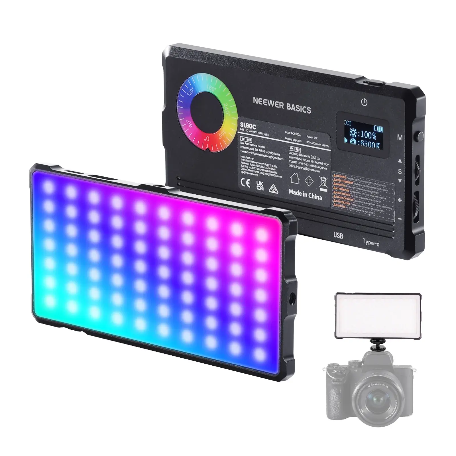 Neewer - NEEWER SL90C RGB Mini Mobil Video Işığı