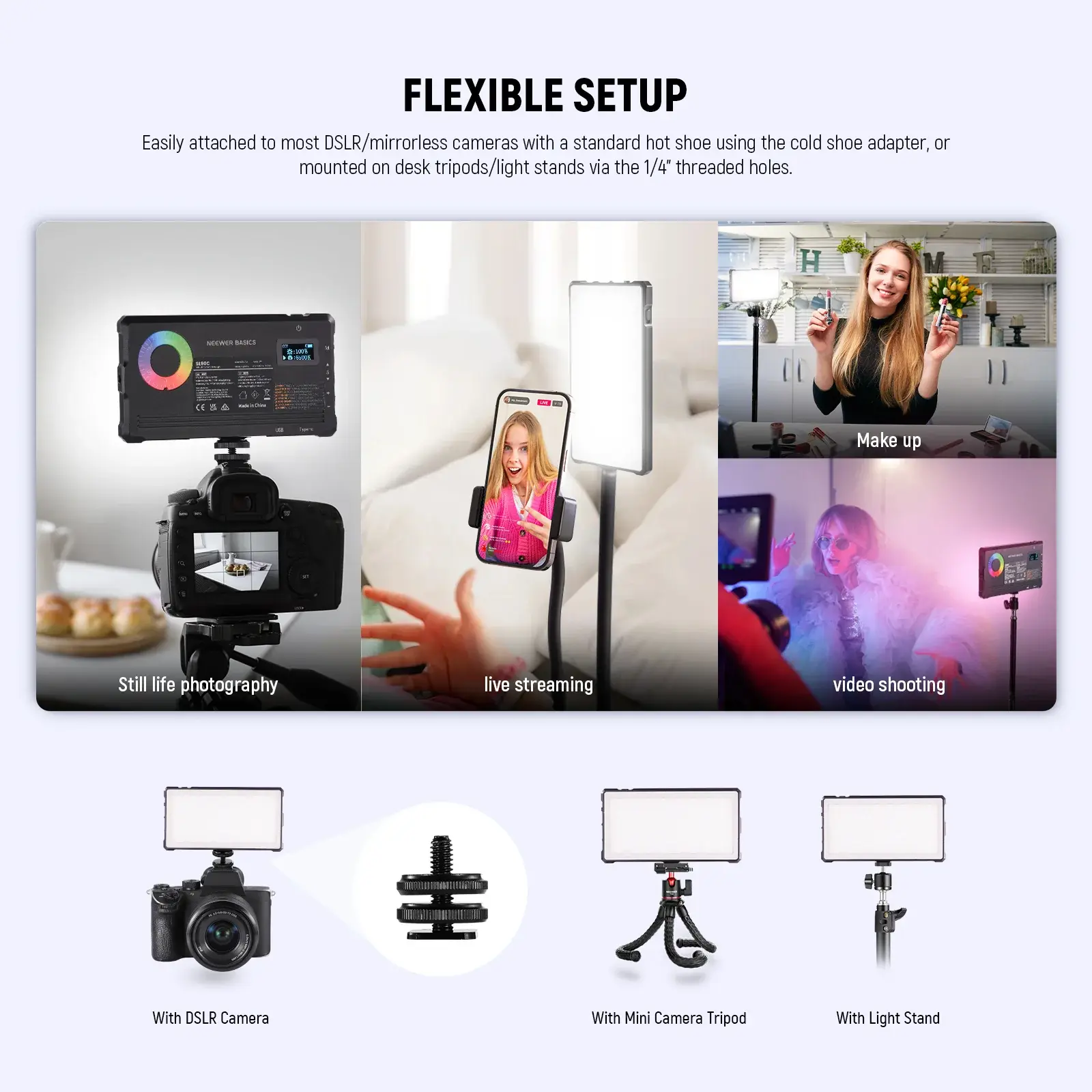 NEEWER SL90C RGB Mini Mobil Video Işığı - Thumbnail