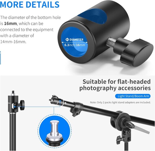 NEEWER ST12 Hızlı Adaptör Dönüştürücü - Işık Standı Uç Adaptörü (2'li Paket)