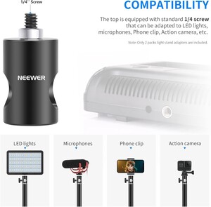 Neewer - NEEWER ST12 Hızlı Adaptör Dönüştürücü - Işık Standı Uç Adaptörü (2'li Paket) (1)