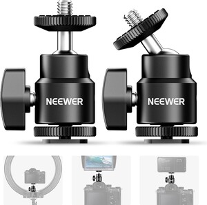 Neewer - NEEWER ST17 1/4'' Kamera Hot Shoe Adaptörü (Mini Bilyeli Başlık) - 2'li Paket