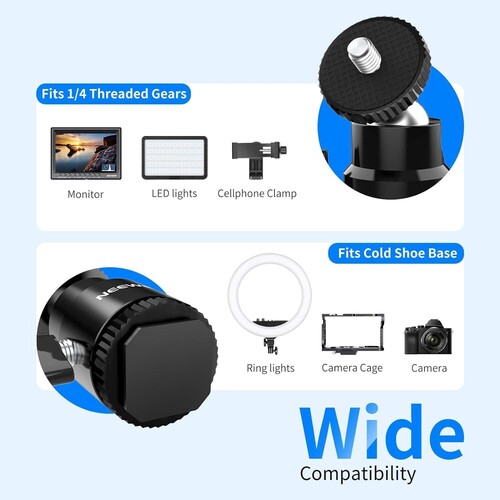 NEEWER ST17 1/4'' Kamera Hot Shoe Adaptörü (Mini Bilyeli Başlık) - 2'li Paket