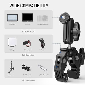 NEEWER ST83 Süper Kelepçe ve 3'' (7,62 cm) Çift Bilyeli Magic Arm Kiti - Thumbnail