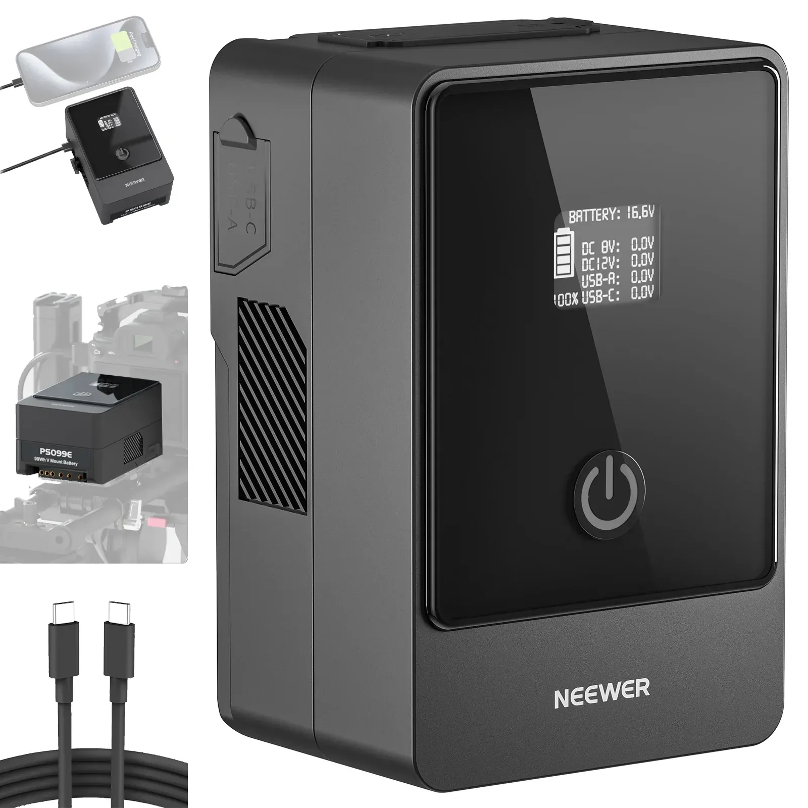 Neewer V Mount Battery PS099E 6800 mAh 14.5 V 99 Wh - Thumbnail