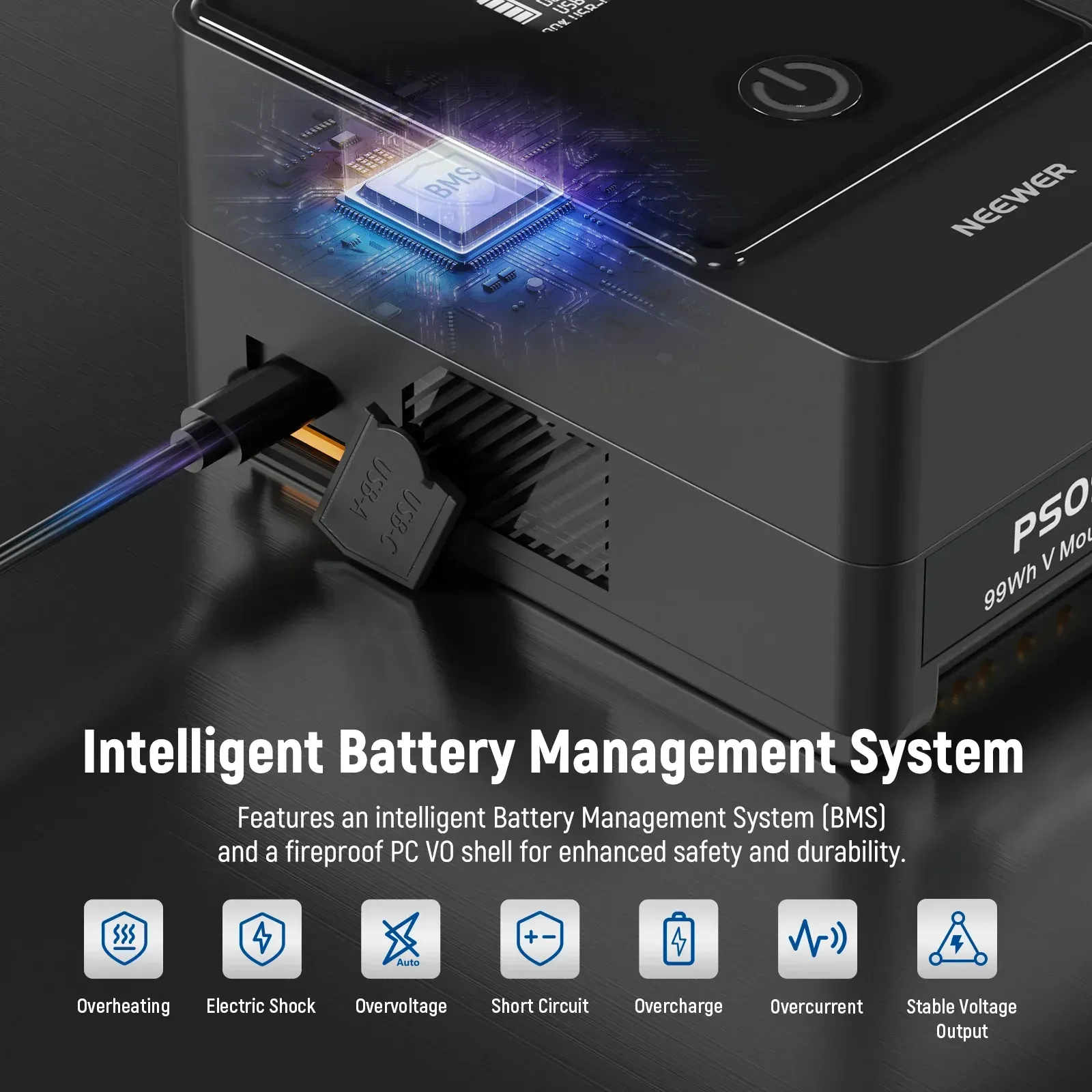 Neewer V Mount Battery PS099E 6800 mAh 14.5 V 99 Wh - Thumbnail