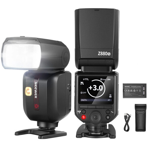 Neewer Z880-N TTL Nikon Uyumlu 76W Akülü Tepe Flaşı
