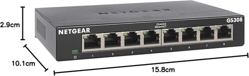 NETGEAR GS308 8 Portlu Gigabit Ethernet Switch