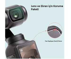 Oem Dji Osmo Pocket 4 ve 3 Için Cam Ekran Koruyucu Seti - Thumbnail